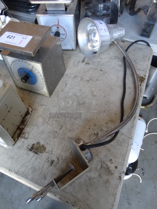 Metal Commercial Warming Lamp. 7x8x28. Tested and Working! - Image 1 of 3