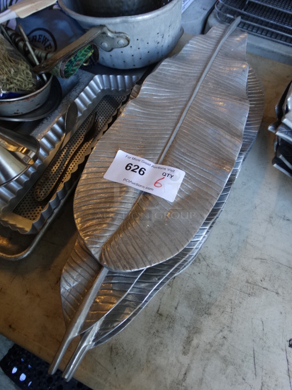 6 Metal Leaf Trays. 24x8x1. 6 Times Your Bid!