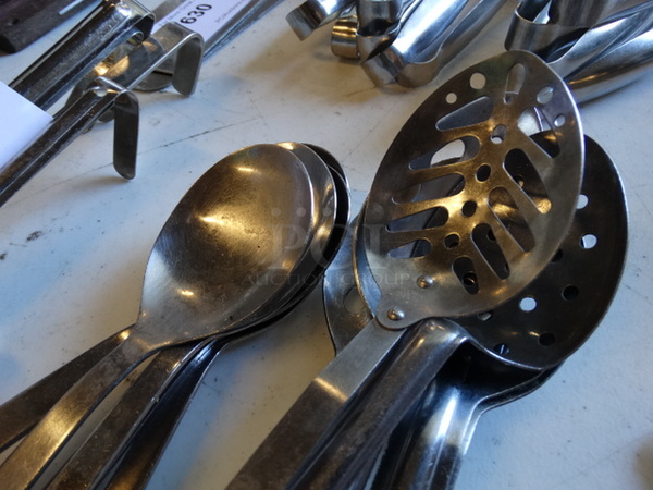 11 Various Metal Serving Spoons. Solid and Straining. Includes 11", 15". 11 Times Your Bid! - Image 2 of 3