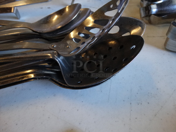 11 Various Metal Serving Spoons. Solid and Straining. Includes 11", 15". 11 Times Your Bid! - Image 3 of 3