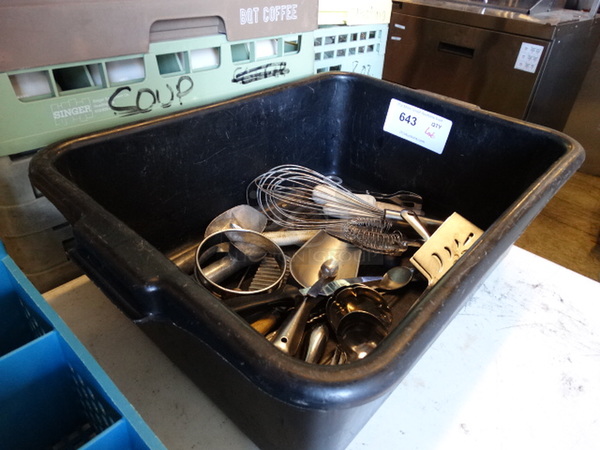 All One Money! Lot of Various Metal Utensils in Bus Bin! 21x17x7 - Image 3 of 3