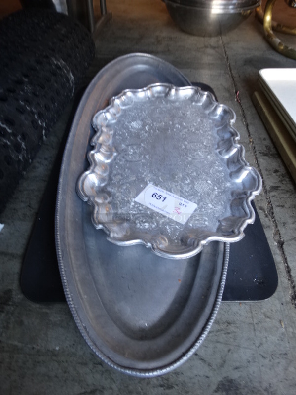 3 Various Metal Trays. Includes 21x12x1. 3 Times Your Bid!