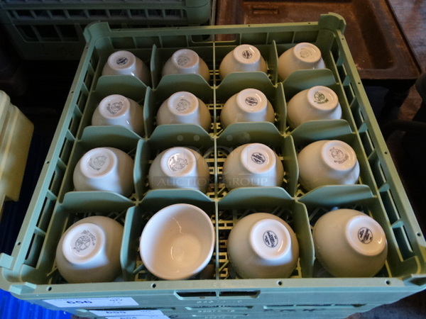 16 White Ceramic Bowls in Dish Caddy. 4x4x2.5. 16 Times Your Bid! - Image 3 of 3