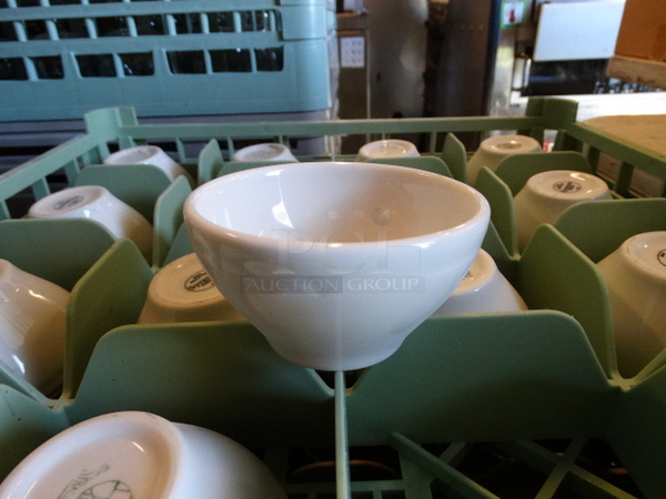 16 White Ceramic Bowls in Dish Caddy. 4x4x2.5. 16 Times Your Bid! - Image 1 of 2
