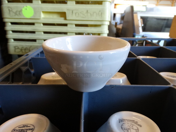 11 White Ceramic Bowls in Dish Caddy. 4x4x2.5. 11 Times Your Bid!
