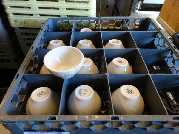 11 White Ceramic Bowls in Dish Caddy. 4x4x2.5. 11 Times Your Bid! - Image 2 of 2