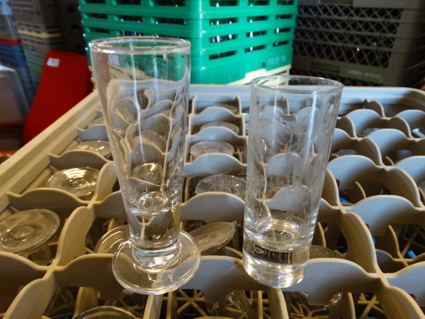 26 Various Glasses; Footed Glasses and Tall Shot Glasses in Dish Caddy. Includes 2x2x4.5. 26 Times Your Bid! - Image 1 of 2