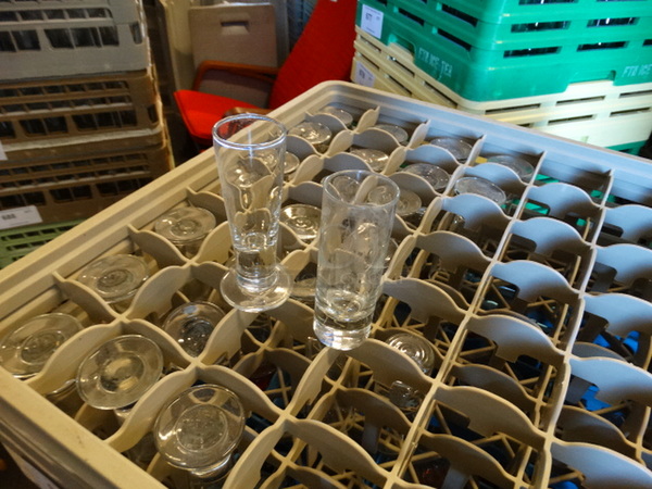 26 Various Glasses; Footed Glasses and Tall Shot Glasses in Dish Caddy. Includes 2x2x4.5. 26 Times Your Bid! - Image 2 of 2