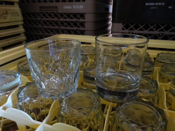 25 Various Rocks Glasses in Dish Caddy. Includes 3.5x3.5x3.5. 25 Times Your Bid! - Image 1 of 3