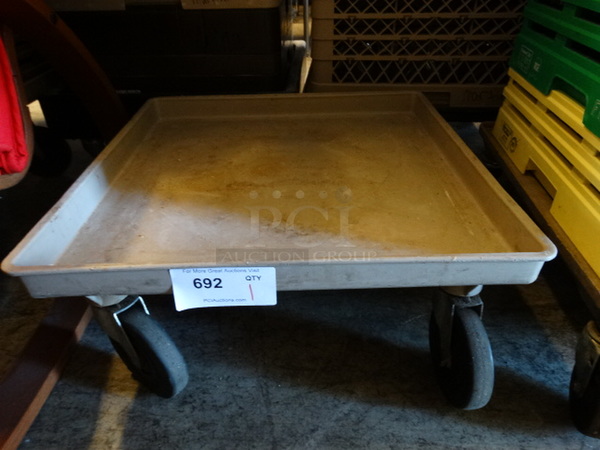 Poly Dish Caddy Dolly on Commercial Casters. 21.5x21.5x7
