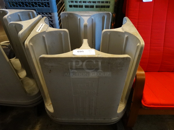 Metro Gray Poly Plate Cart on Commercial Casters. 25x25x32