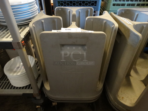 Metro Gray Poly Plate Cart on Commercial Casters. 20x20x32
