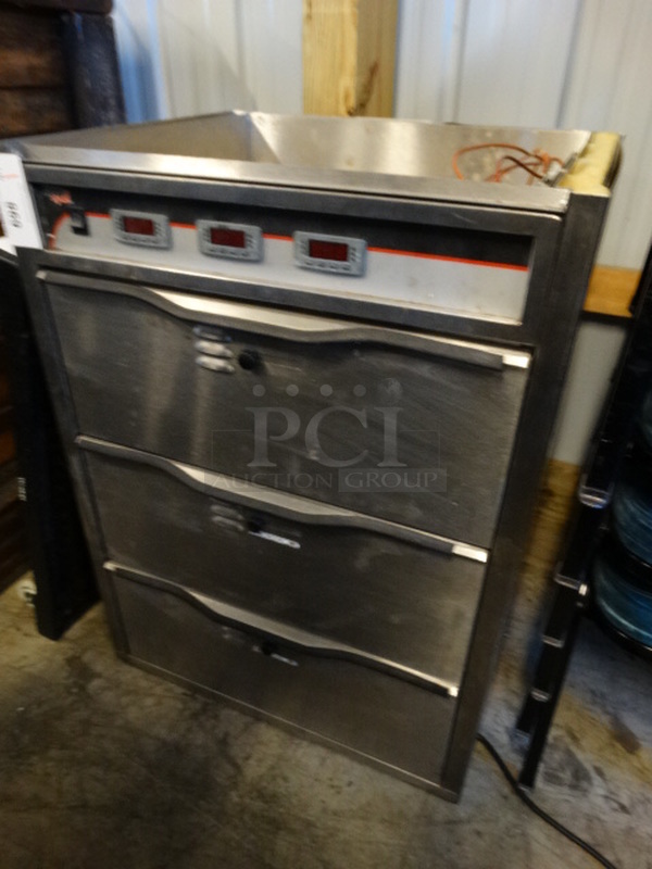 APW Wyott Stainless Steel Commercial 3 Drawer Warming Drawer. 25.5x21x35. Tested and Working! - Image 3 of 7