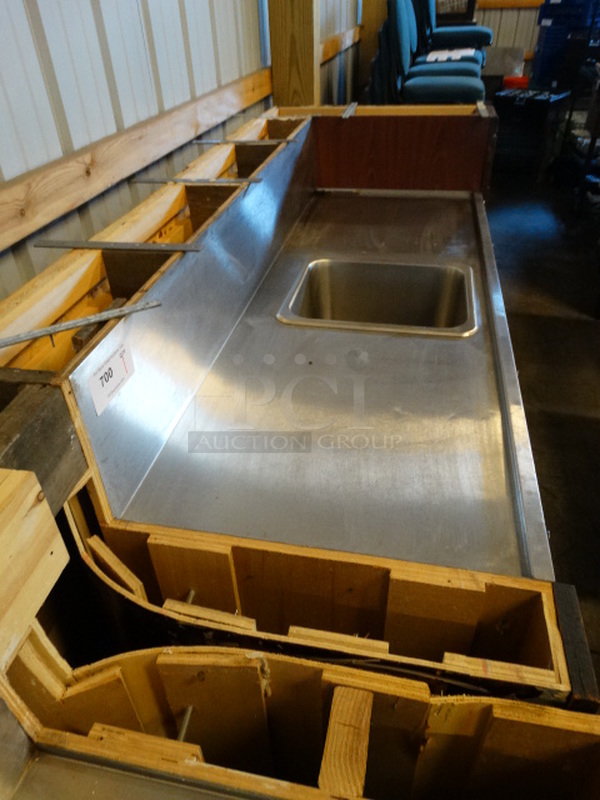 NICE! Stainless Steel Commercial Portable Back Bar w/ Single Basin and Undershelf on Commercial Casters. 70x32x47 - Image 3 of 8