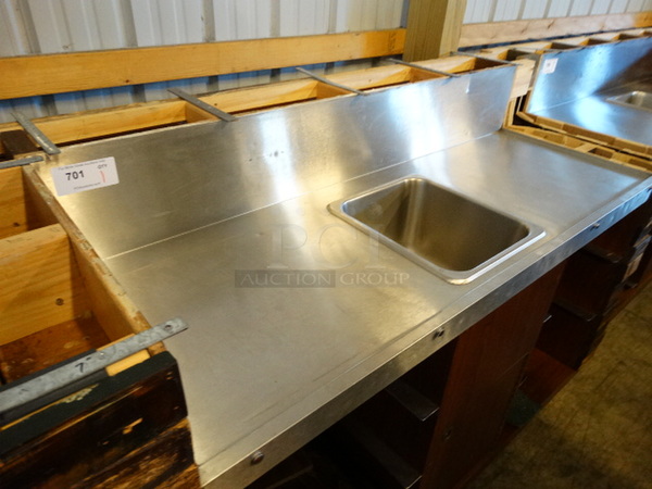 NICE! Stainless Steel Commercial Portable Back Bar w/ Single Basin and Undershelf on Commercial Casters. 70x32x47 - Image 3 of 8