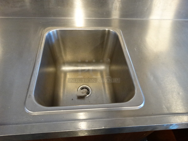 NICE! Stainless Steel Commercial Portable Back Bar w/ Single Basin and Undershelf on Commercial Casters. 70x32x47 - Image 6 of 8