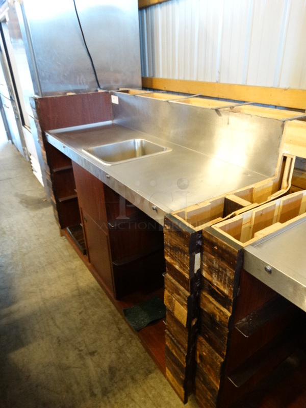 NICE! Stainless Steel Commercial Portable Back Bar w/ Single Basin and Undershelf on Commercial Casters. 70x32x47 - Image 7 of 8