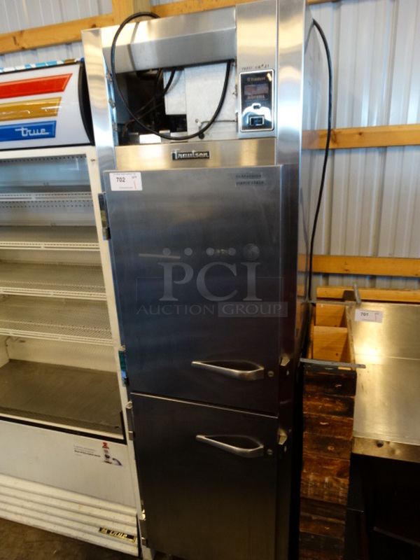 NICE! Traulsen Model AHT 1-32DUT Stainless Steel Commercial 2 Half Size Door Reach In Cooler. 115 Volts, 1 Phase. 24x35x83. Tested and Working! - Image 2 of 7