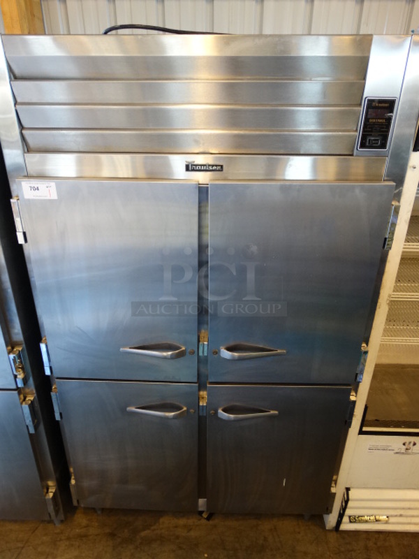 AMAZING! Traulsen Model AHT232DUT Stainless Steel Commercial 4 Half Size Door Reach In Cooler. 115 Volts, 1 Phase. 47x35x84. Tested and Working!