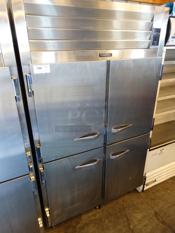 AMAZING! Traulsen Model AHT232DUT Stainless Steel Commercial 4 Half Size Door Reach In Cooler. 115 Volts, 1 Phase. 47x35x84. Tested and Working! - Image 2 of 7