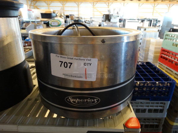 American Permanent Ware Model RW-2V Stainless Steel Commercial Countertop Soup Kettle Food Warmer. 120 Volts, 1 Phase. 12.5x12.5x9. Tested and Working! - Image 1 of 4