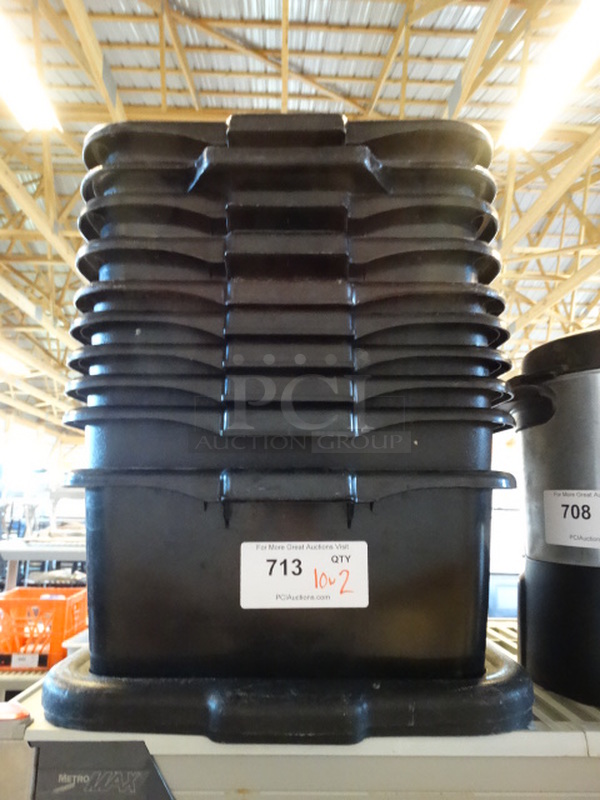 10 Brown and Black Poly Bus Bins. 21x17x7. 10 Times Your Bid!