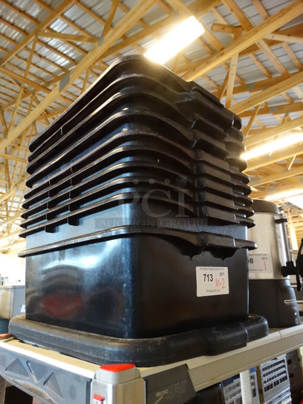 10 Brown and Black Poly Bus Bins. 21x17x7. 10 Times Your Bid! - Image 2 of 2