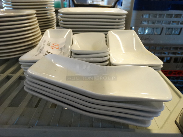 2 White Ceramic Dishes. 6x3x1.5. 2 Times Your Bid! - Image 1 of 3