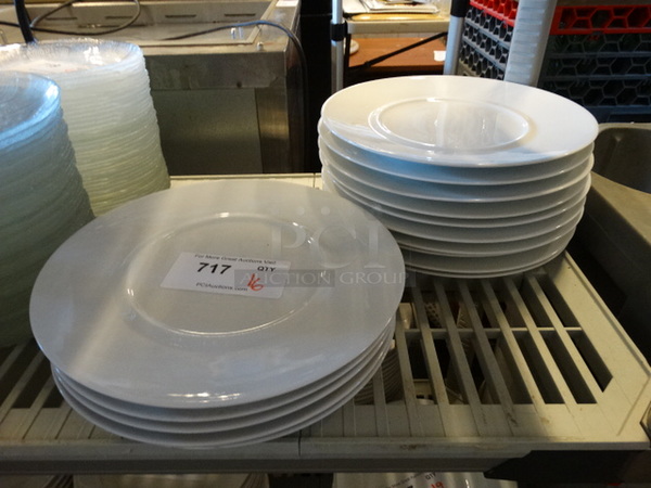 16 White Ceramic Plates. 12x12x1. 16 Times Your Bid!