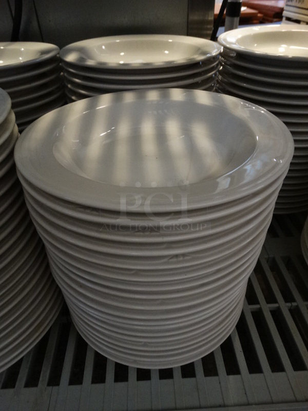 40 White Ceramic Pasta Plates. 9x9x1.5. 40 Times Your Bid! - Image 1 of 3