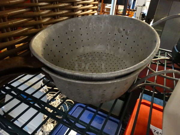 2 Metal Straining Sauce Pots. 15x8.5x3.5. 2 Times Your Bid! - Image 2 of 2