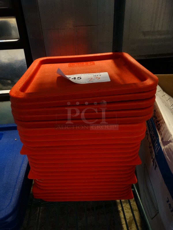 23 Red Poly Lids. 9x9x1. 23 Times Your Bid!