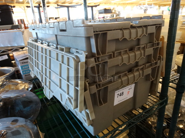 3 Gray Poly Bins. 20x11x7. 3 Times Your Bid! - Image 2 of 2