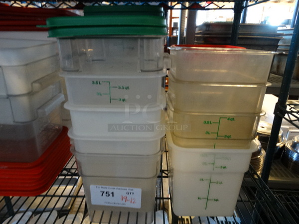 19 Poly Containers w/ 12 Green Lids. 7x7x7. 9 Times Your Bid! - Image 2 of 2