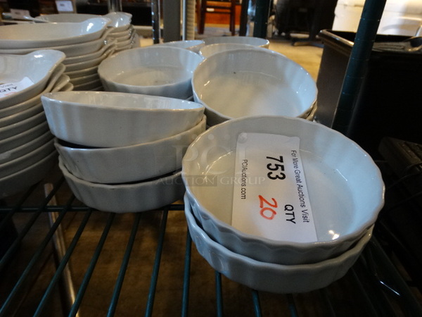 20 White Ceramic Bowls. 5x5x1. 20 Times Your Bid!