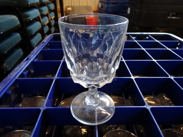 36 Goblet Wine Glasses in Dish Caddy. 2.5x2.5x5. 36 Times Your Bid! - Image 1 of 2