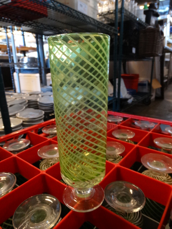 25 Footed Glasses in Dish Caddy. Includes 2.5x2.5x8. 25 Times Your Bid! - Image 2 of 3