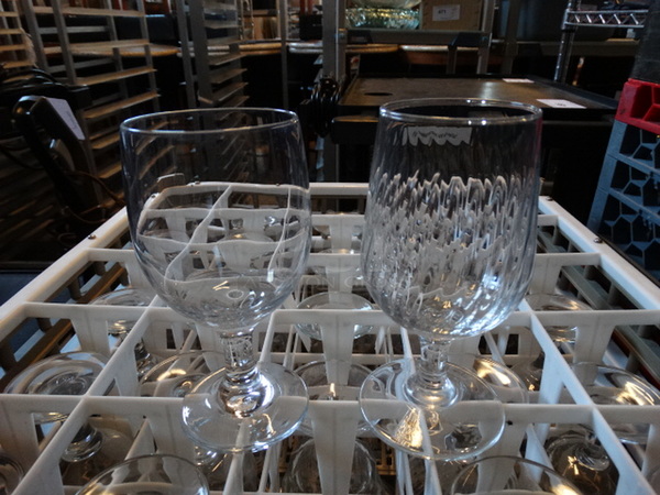 25 Various Wine Glasses in Dish Caddy. 3x3x6. 25 Times Your Bid!