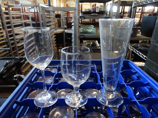 25 Various Stemmed and Footed Glasses in Dish Caddy. Includes 3x3x7. 25 Times Your Bid!