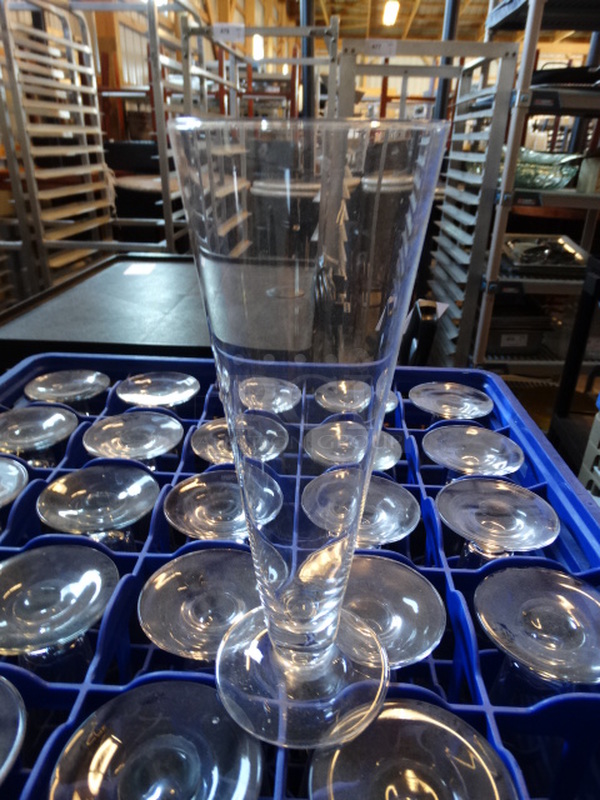 25 Footed Glasses in Dish Caddy. 3x3x9. 25 Times Your Bid!