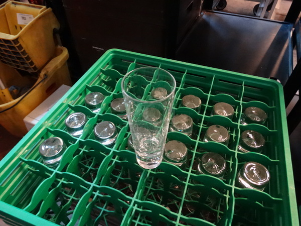 18 Beverage Glasses in Dish Caddy. 2.5x2.5x7. 18 Times Your Bid! - Image 2 of 2