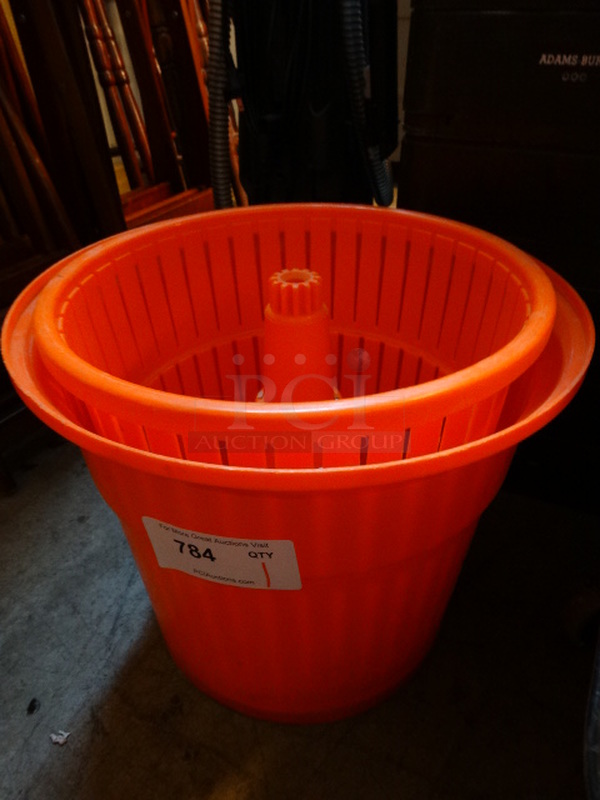 Orange Poly Lettuce Salad Spinner. No Lid. 16x16x14 - Image 1 of 3