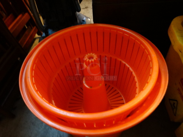 Orange Poly Lettuce Salad Spinner. No Lid. 16x16x14 - Image 2 of 3