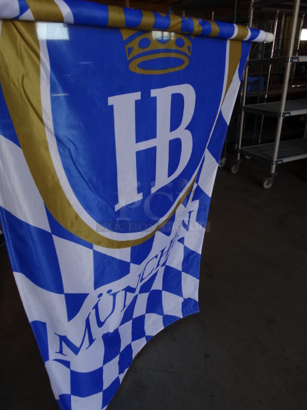 Munchen Blue, White and Gold Colored Flag. 46