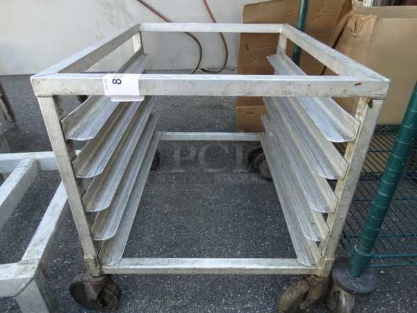 Metal Commercial Pan Transport Rack on Commercial Casters. 20.5x26x23