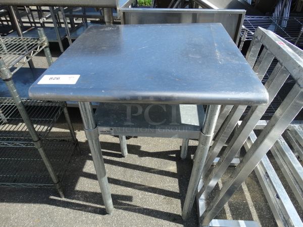 Stainless Steel Table w/ Metal Undershelf. 24x24x36