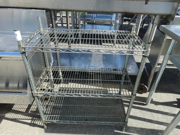 Chrome Finish 3 Tier Shelving Unit. 30x14x34 - Image 1 of 3