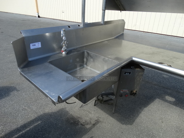 Stainless Steel Commercial L Shaped Right Side Dirty Side Dishwasher Table. 96x74x88 - Image 2 of 8
