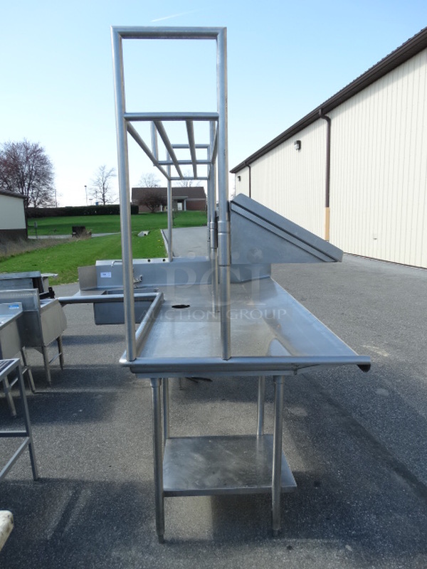 Stainless Steel Commercial L Shaped Right Side Dirty Side Dishwasher Table. 96x74x88 - Image 5 of 8