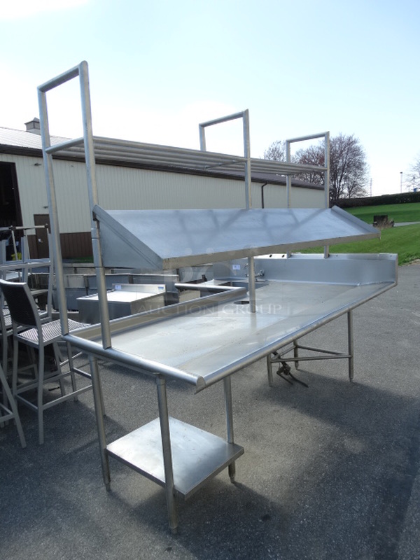 Stainless Steel Commercial L Shaped Right Side Dirty Side Dishwasher Table. 96x74x88 - Image 6 of 8